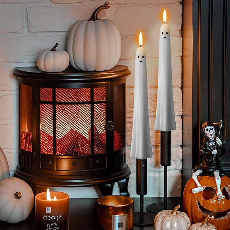 🎃👻 Fjärrstyrt spökljus med 3D-flammande veke 👻🎃