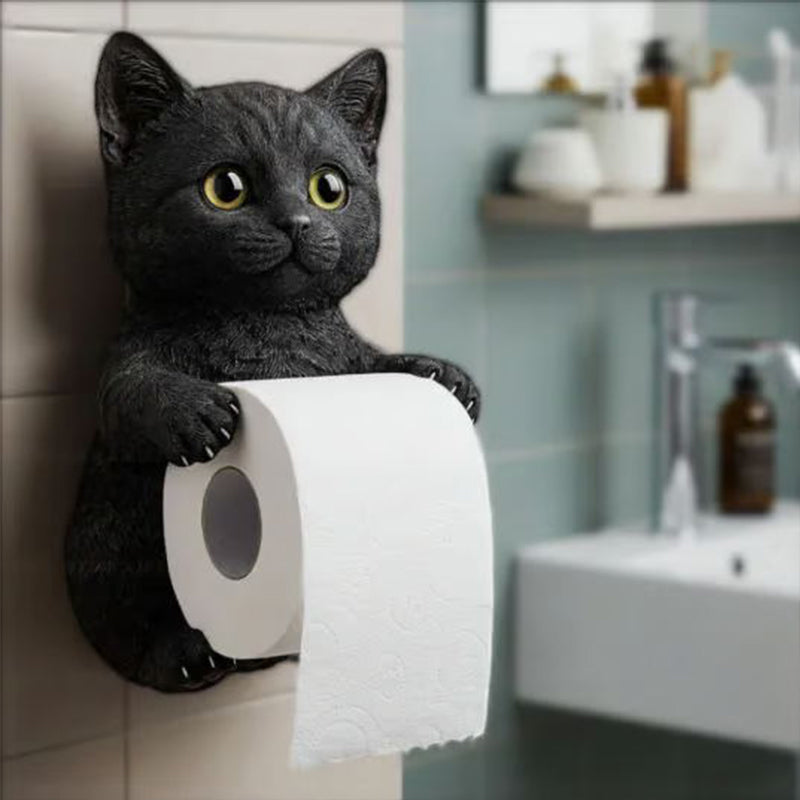 🧻Veggmontert toalettpapirholder for katter🐾