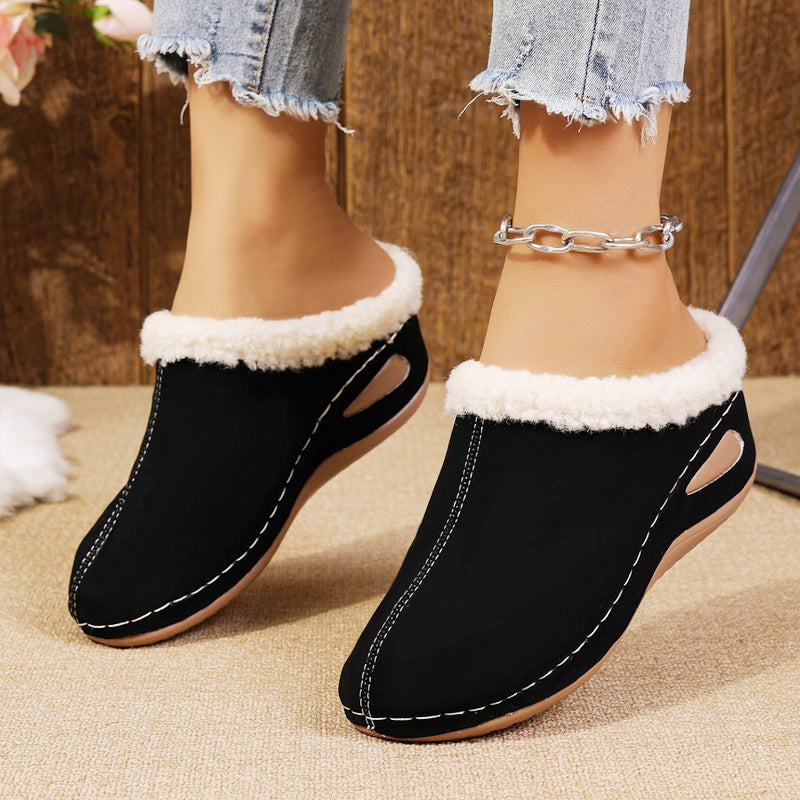 Bekväma slip-on-loafers för damer med ullfoder
