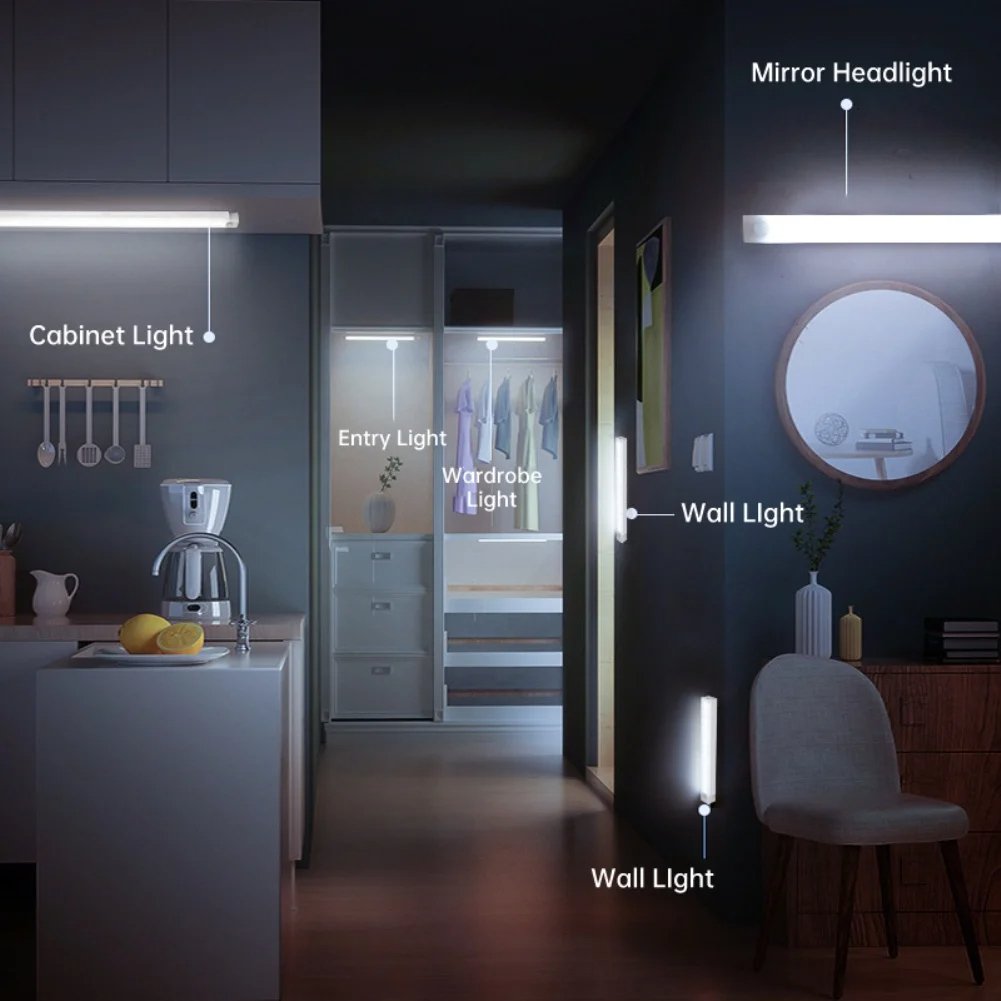 🔥 SISTA DAGEN REA 49% RABATT - 💡 Smarta Magnetiska Uppladdningsbara LED-Lampor med Sensor, Utan Stötar