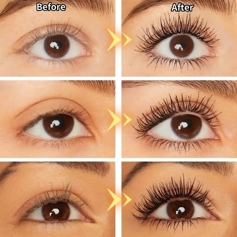 🥳KÖP 1 FÅ 1 GRATIS:💞50K+ SÅLDA!👁️✨ Vackra fransar hela dagen, kladdfria! Vattentät fibermascara för naturlig volym. 💖💃