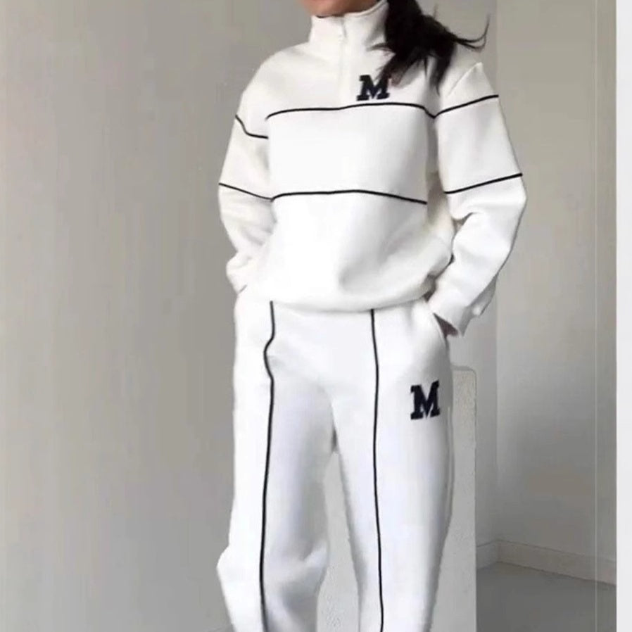 Avslappnad sweatshirt i 2 delar med mönster