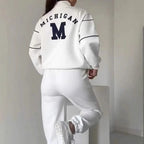 Avslappnad sweatshirt i 2 delar med mönster