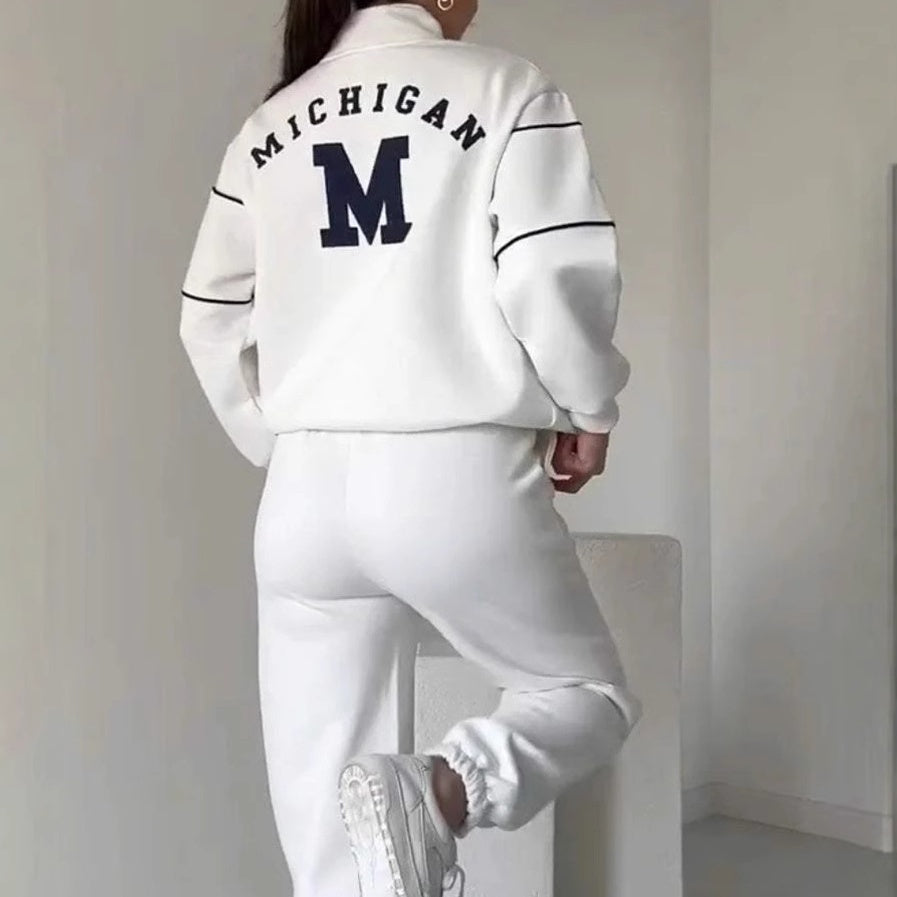 Avslappnad sweatshirt i 2 delar med mönster