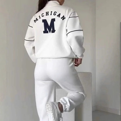 Avslappnad sweatshirt i 2 delar med mönster