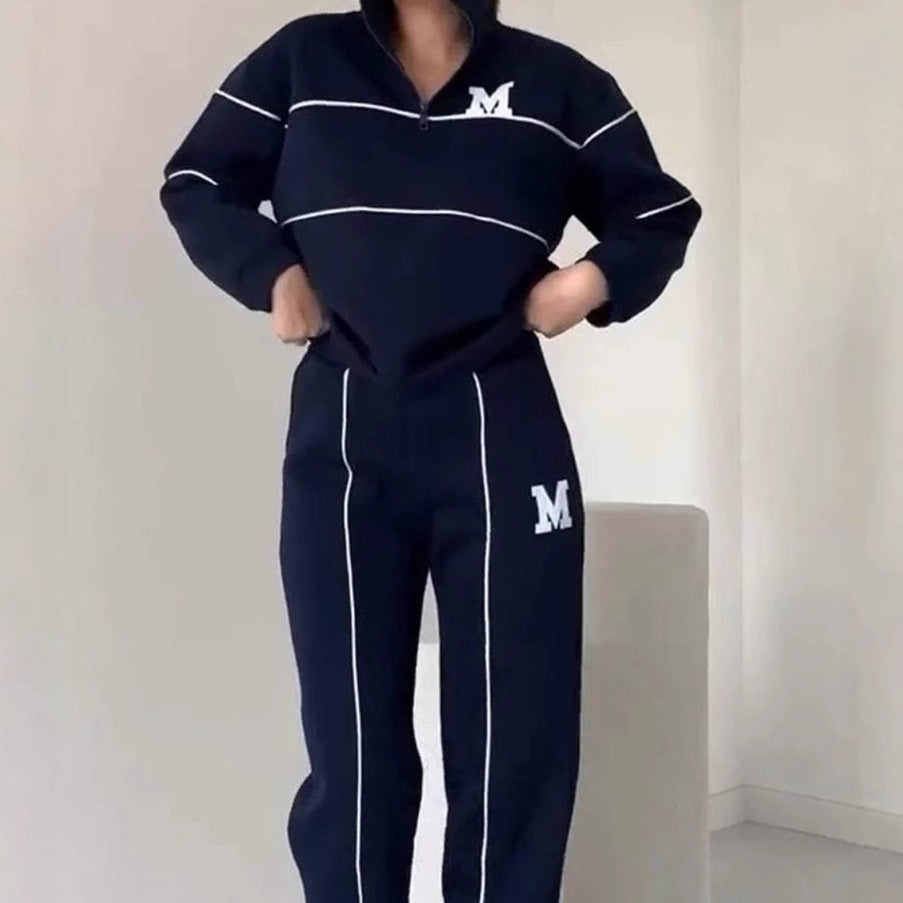Avslappnad sweatshirt i 2 delar med mönster