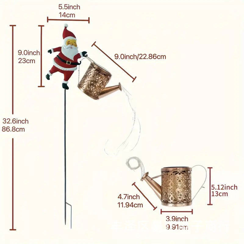 🎅🎄Jultomtens vattenkanna, vattenfunktion för trädgårdsgräsmatta, utomhushantverk i metall