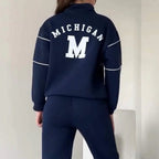 Avslappnad sweatshirt i 2 delar med mönster