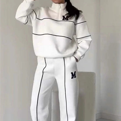 Avslappnad sweatshirt i 2 delar med mönster