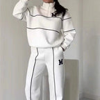 Avslappnad sweatshirt i 2 delar med mönster