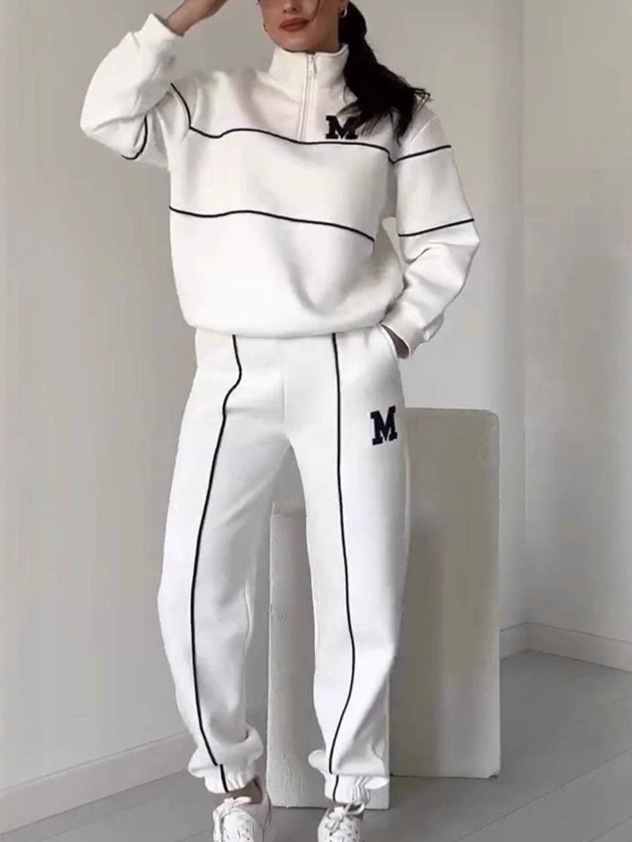 Avslappnad sweatshirt i 2 delar med mönster