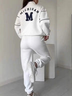 Avslappnad sweatshirt i 2 delar med mönster