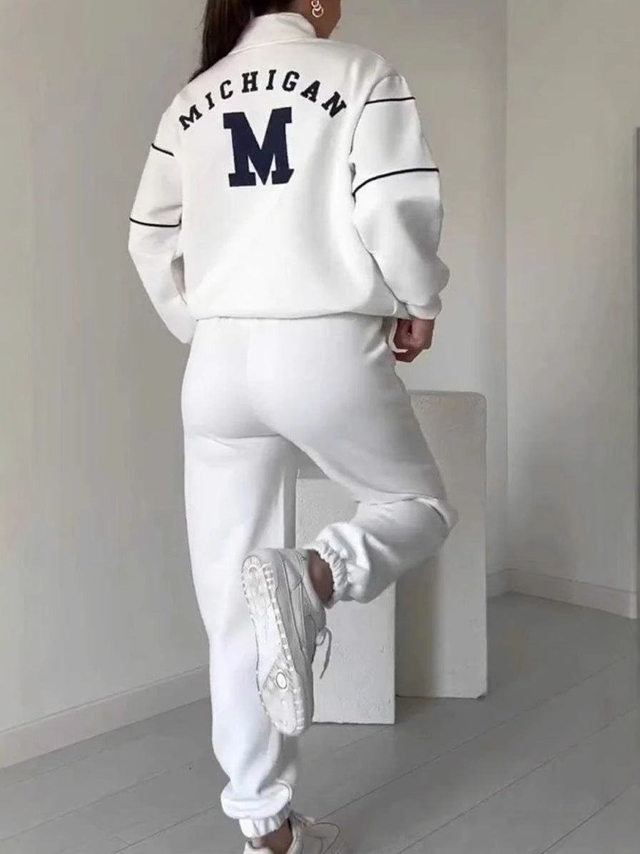 Avslappnad sweatshirt i 2 delar med mönster