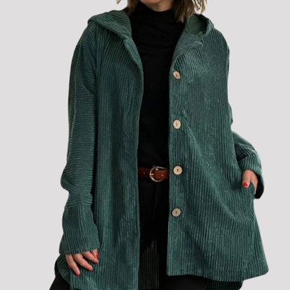 🍂 Avslappet fløyelsjakke med hette for høsten 🧥