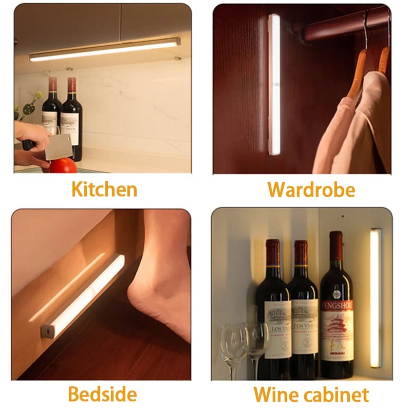 🔥 SISTA DAGEN REA 49% RABATT - 💡 Smarta Magnetiska Uppladdningsbara LED-Lampor med Sensor, Utan Stötar