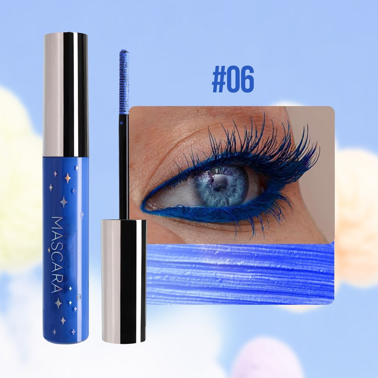 Färgglad Glittermascara/Colorful Glitter Mascara