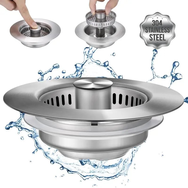 💧KJØP 3 FÅ 1 GRATIS💧SISTE DAG 60 % RABATT - Oppgradert 3-i-1 avløpsfilter til kjøkkenvask