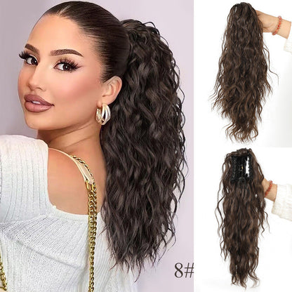⏳Begrenset tidsbegrenset 50 % rabatt💥💖45 cm krøllete, bølgete og krusete hårforlengelser med hestehale
