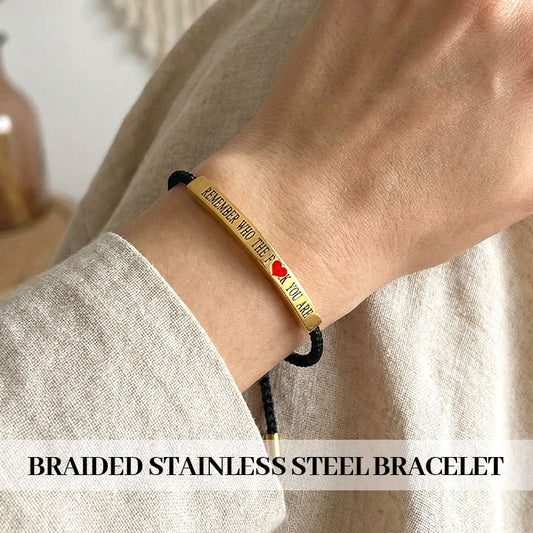 Pulseira trançada em aço inoxidável