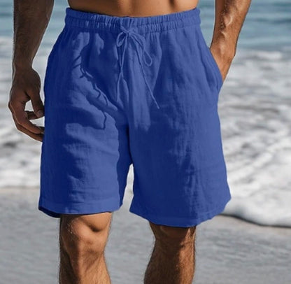 (S-3XL)🌿Herrshorts i bomull och linne med elastisk dragsko