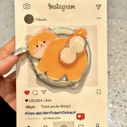 🐱🐱Söt kattmagnetiskt telefonställ - Roterande luftkuddeställ