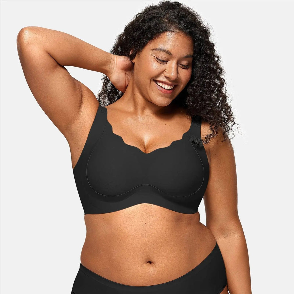 💖Sømløs push-up-BH med bølgete kanter