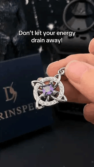 Mystiskt halsband med månadssten och häxknut – 🔮💞Skydda dina nära och kära