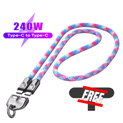 🔥 49 % RABATT🔥C til C 240 W ladekabel med bærbart armbåndsdesign
