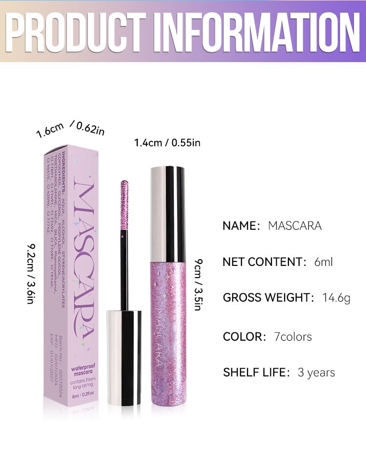 Färgglad Glittermascara/Colorful Glitter Mascara