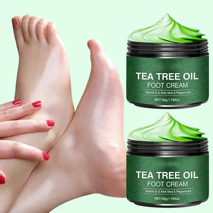 Lugnande fotkräm med aloe vera och tea tree