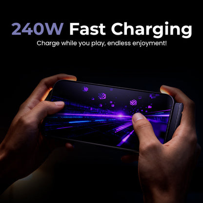 ⚡2-i-1 osynlig laddningskabel – 240W snabbladdningskabel med inbyggt telefonstativ