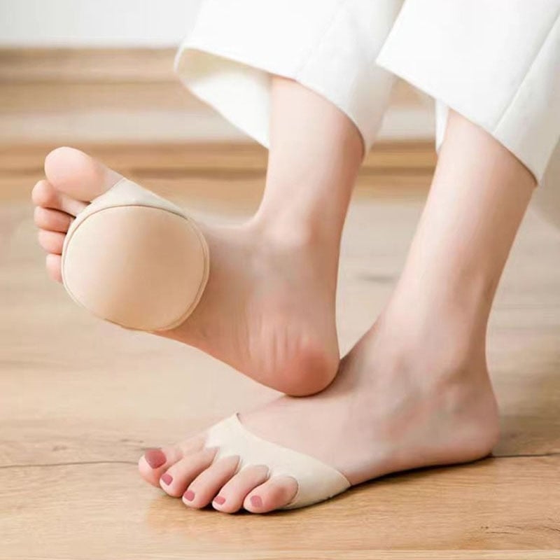 👠✨ Femtåiga framfotskuddar för kvinnor | Stötdämpande inlägg för höga klackar | Svart/Beige