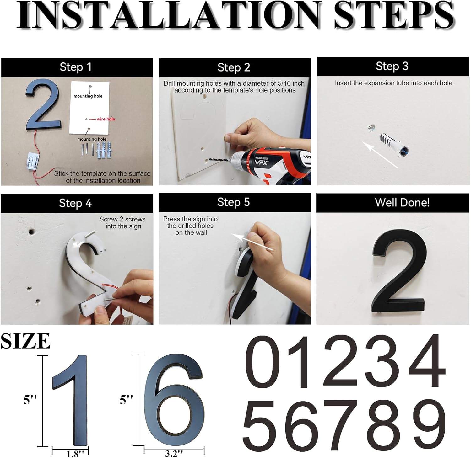 Lighted House Numbers for Outside