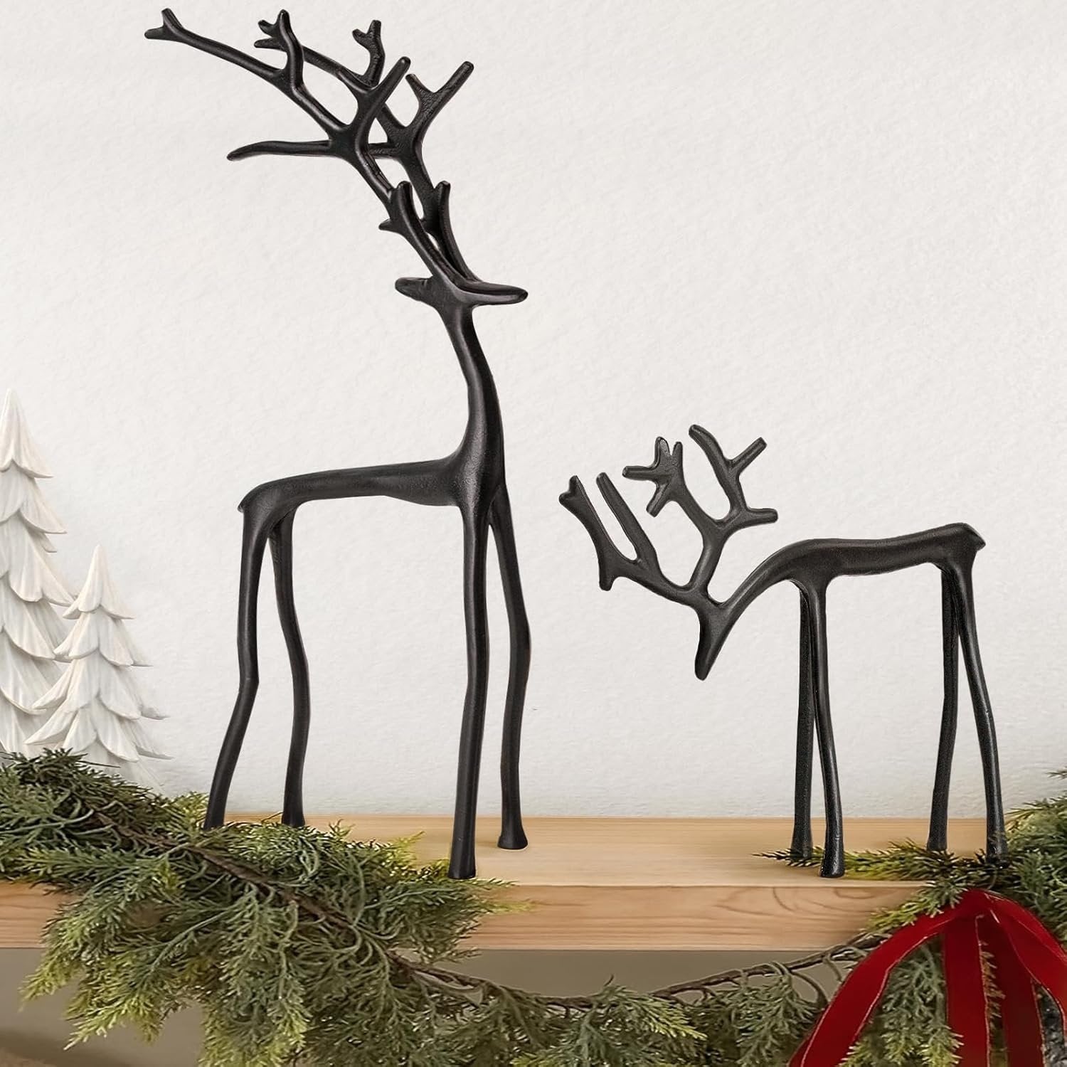 🎅 Julbästsäljare 🦌 Svart renfigur, juldekoration