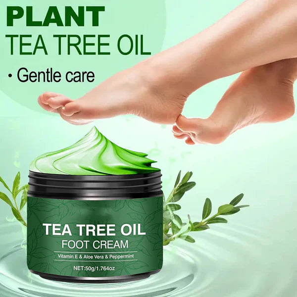 Lugnande fotkräm med aloe vera och tea tree