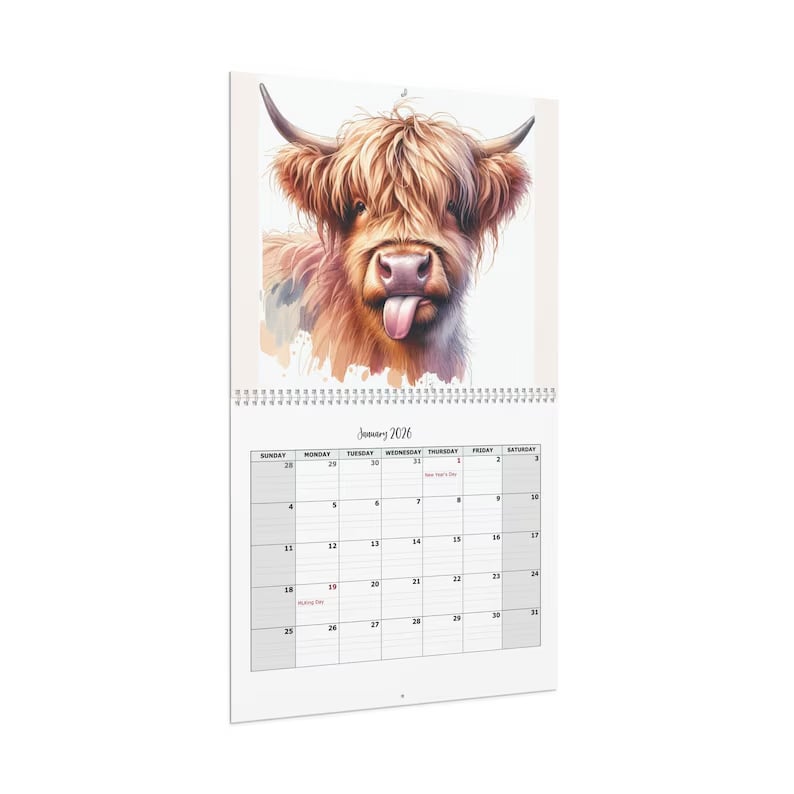 🏆Snabba rea⚡ Över 10 000 sålda! Nästan slut - 🐮Highland Cow-kalender 2026 📅