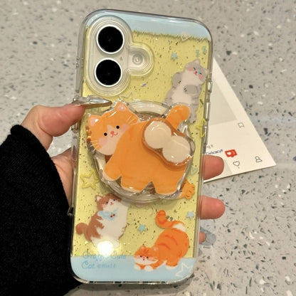 🐱🐱Söt kattmagnetiskt telefonställ - Roterande luftkuddeställ