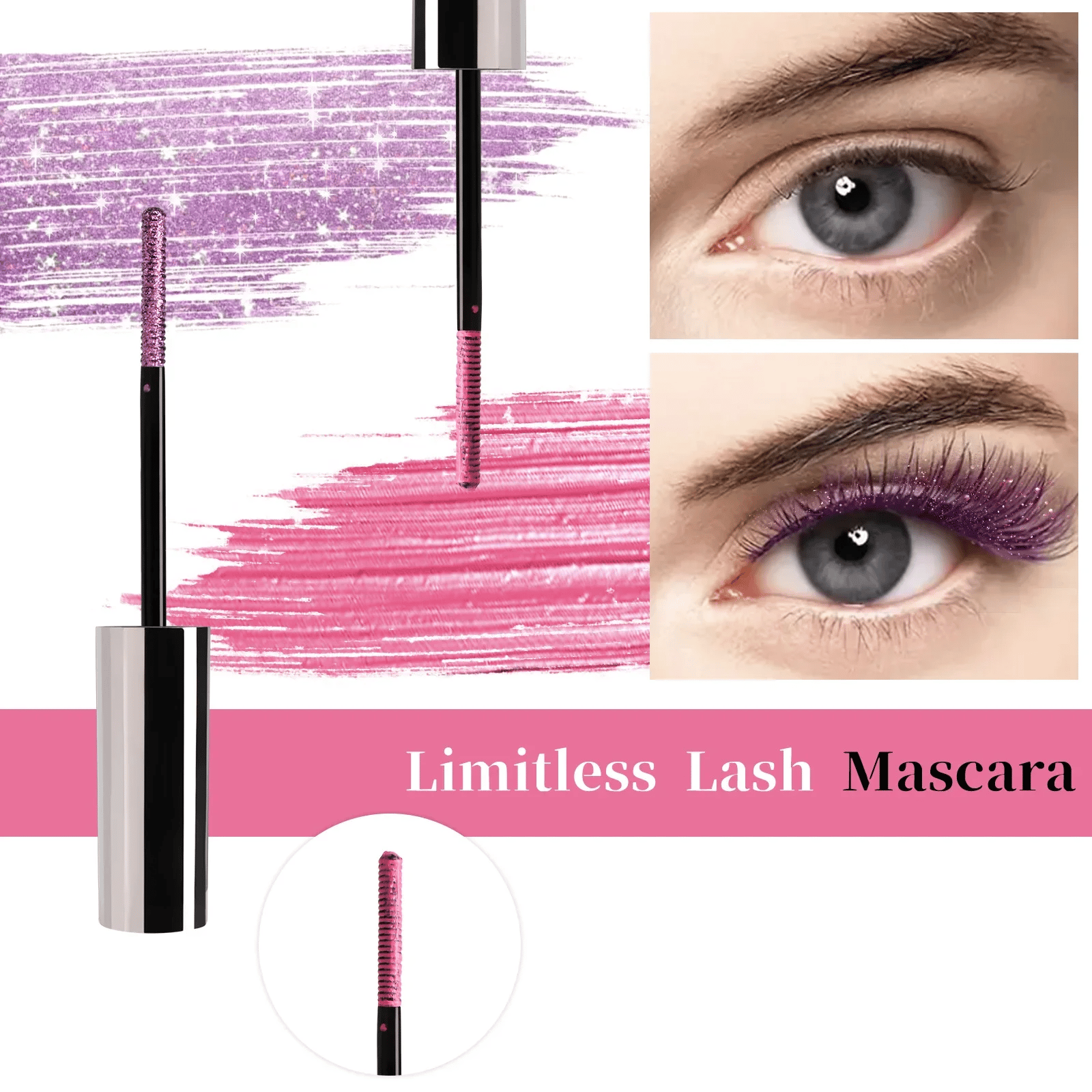 Färgglad Glittermascara/Colorful Glitter Mascara
