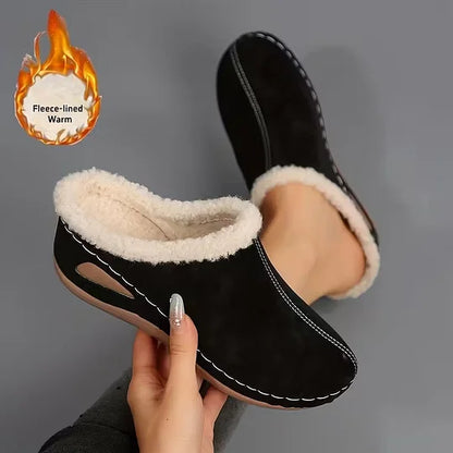 Bekväma slip-on-loafers för damer med ullfoder