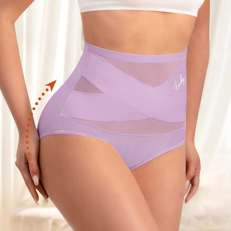 🌸Sista dagen - Köp 1 få 3-pack✨Plus-Size trosor med hög midja och korsade magkontroller