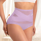 🌸Sista dagen - Köp 1 få 3-pack✨Plus-Size trosor med hög midja och korsade magkontroller