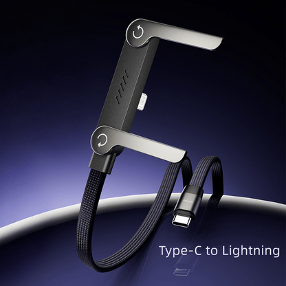 ⚡2-i-1 osynlig laddningskabel – 240W snabbladdningskabel med inbyggt telefonstativ