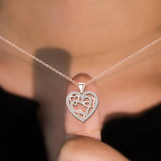 💥Halskjede med sammenflettede hjerter -👩‍❤️‍👩 ''Søstrene i min sjel og vennene i mitt hjerte''💕