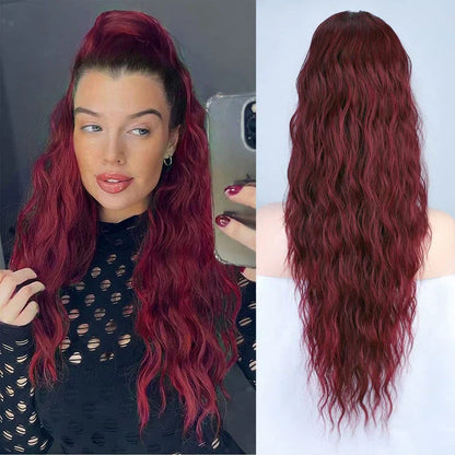 ⏳Begrenset tidsbegrenset 50 % rabatt💥💖45 cm krøllete, bølgete og krusete hårforlengelser med hestehale