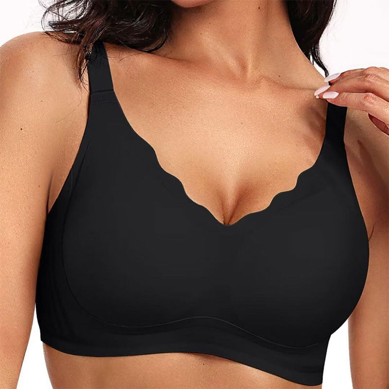 💖Sømløs push-up-BH med bølgete kanter