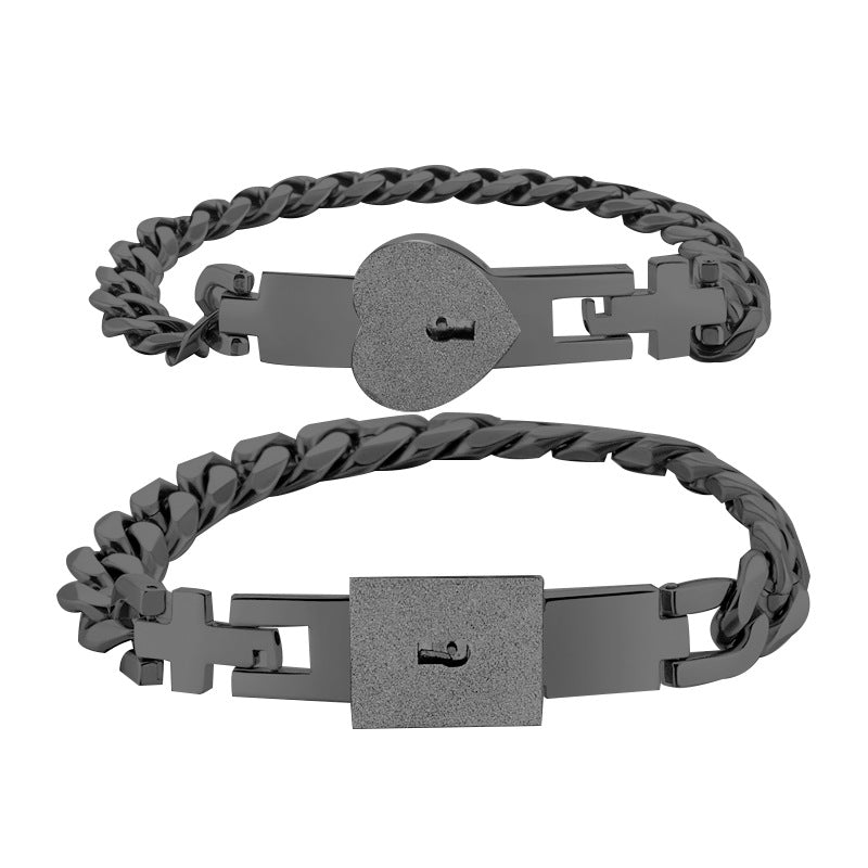 Pararmband "Hjärtformad nyckel och lås" - Unika kärlekshängen för par