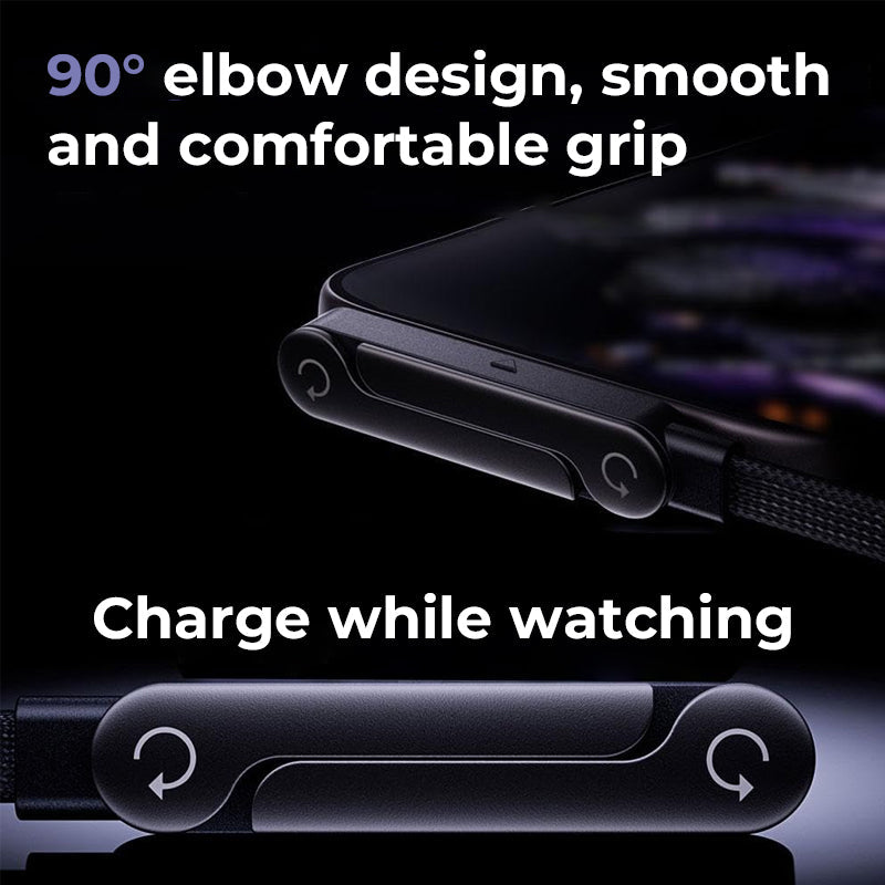 ⚡2-i-1 osynlig laddningskabel – 240W snabbladdningskabel med inbyggt telefonstativ