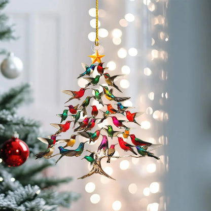 🔥🐦🎄 Juledekorasjon med kolibri i akryl, 2D