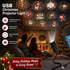 🎄🌟 Nattlampa med julprojektion – Plug & Play HD-julprojektor🎅