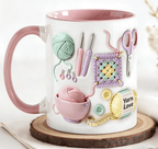 Crochet & Knitting Themed Ceramic Coffee Mug